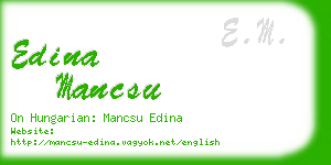 edina mancsu business card